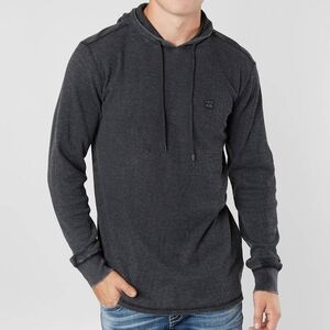 Billabong Keystone Waffle Knit Thermal Pullover Hoodie Sweatshirt Top